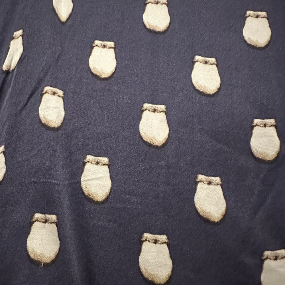 Stylish Navy Elk Tooth Print Button-Down Shirt - Picture 4 of 4